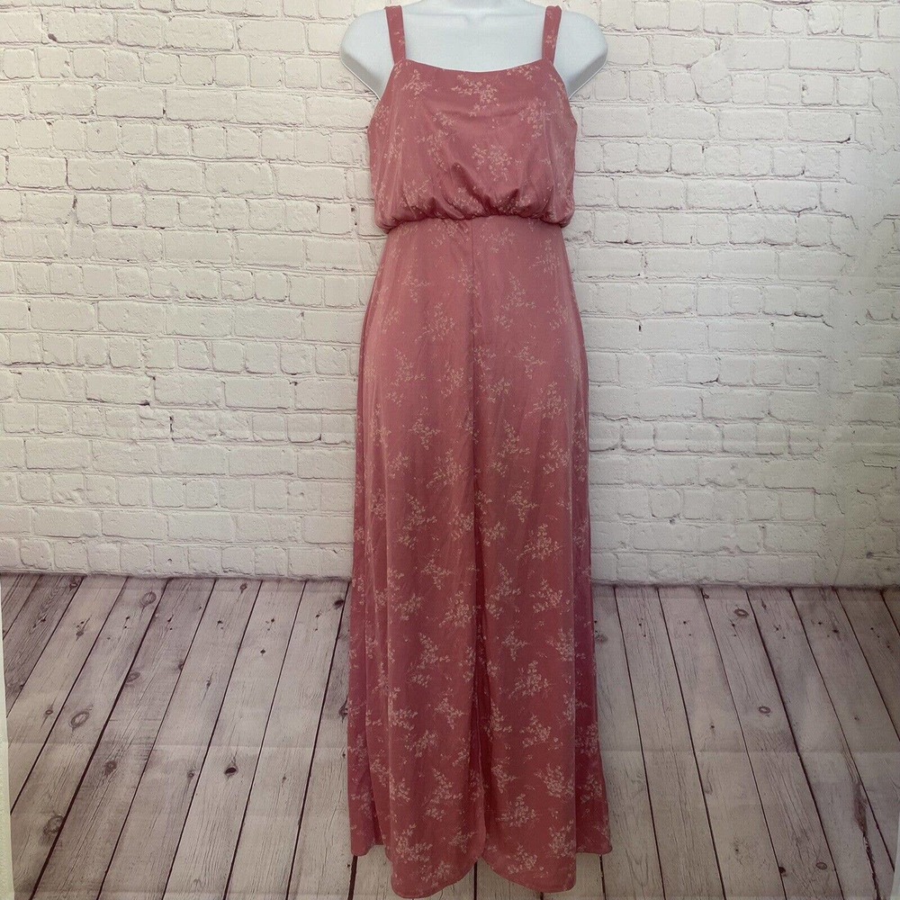 🌵 Vintage 1970's Lorrie Deb Union Label Pink Long Floral Zip Formal Dress - 7/8